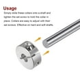 thumbnail image 4 of Uxcell 8mm Bore Set Screw Split Clamp-On Collars Aluminum Alloy, 25mm OD, 10mm Width 2 Pack, 4 of 5
