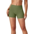 thumbnail image 5 of TRUBKH shorts for women athletic shorts for women yoga shorts women cargo shorts women's shorts with pockets Scrunch Workout Shorts With Pockets Charm Gym Biker Shorts For Yoga Booty Shorts Green M, 5 of 9