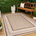 thumbnail image 6 of JONATHAN Y TSN208D-4 Beckett Classic Casual Border Stripe Cream/Brown 4 ft. x 6 ft. Indoor/Outdoor Area Rug, 6 of 10
