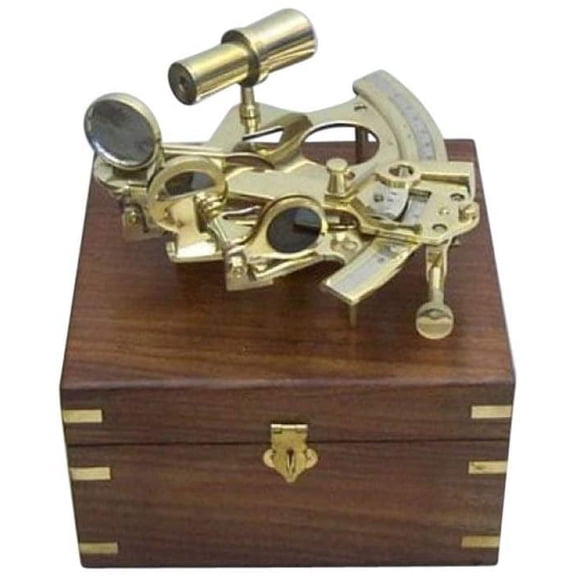 Nagina International Sextant, Coffret En Bois - Décor Nautique