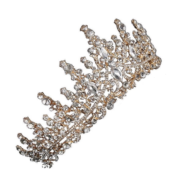 Corona De Novia Estilo Princesa Con Diamantes De Imitación - Diadema Elegante Para Bodas, Fiestas O Cumpleaños