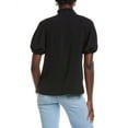 thumbnail image 2 of Women's Short Sleeve Ruffle Neck Raglan Split Neck Blouse Color: Rich Black Size: XS, 2 of 3