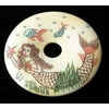Carved & Etched Mermaid 38mm Pi Circle Centerpiece 9699