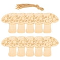 thumbnail image 4 of KAKOWELY 10Pcs Wooden Mushroom Cutout Hanging Decor Beige 2.9x3.2x0.1in For Festival Holiday, 4 of 8