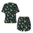 thumbnail image 5 of Naloa Dinosaur Women's Short-Sleeved Pajama Set, Loungewear, Summer pajamas, Breathable Cozy - Small, 5 of 9