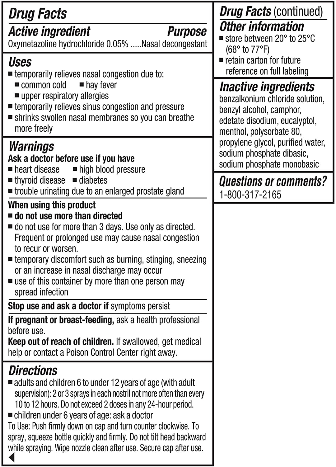 Afrin Nasal Spray Severe Congestion 15 mL (Pack of 6)