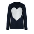 thumbnail image 3 of Cogild Women Cute Heart Sweaters Casual Crew Neck Pullover Cable Knitted Sweater, 3 of 6