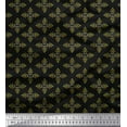 thumbnail image 1 of Soimoi Black Poly Georgette Fabric Artistic Flower Damask Decor Fabric Printed Yard 52 Inch Wide, 1 of 3