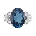 thumbnail image 1 of Sterling Silver with Natural London Blue Topaz and White Topaz Solitaire Ring, 1 of 3