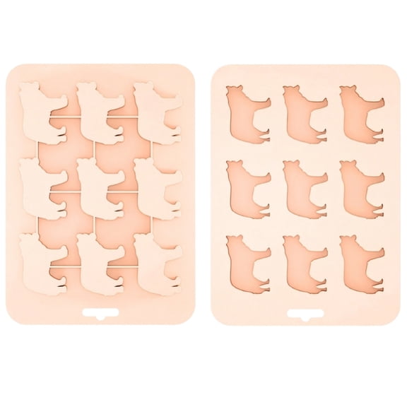 9 Cavity Wolf Ice Cube Pudding Chocolate Mold - Silicone Material, Pink Color, Easy Release - for Home Baking, Party Supplies, DIY Crafts, Kitchen Use