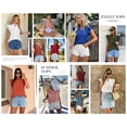thumbnail image 5 of PRETTYGARDEN Womens Summer Tops Dressy Casual Ruffle Cap Sleeve Button V Neck Embroidered Eyelet Blouses Shirts, 5 of 8