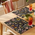 thumbnail image 4 of Summer Flowers Placemats Set of 12, Vintage Classic Colorful Floral Watercolor Non-Slip Place Mats Washable Table Mats for Kitchen Dining Table Decorations Indoor/Outdoor, 4 of 9