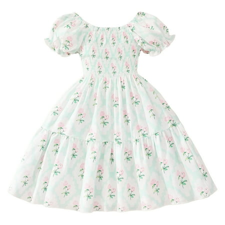 

Toddler Girl Sleeveless Dresses Toddler Girls Short Sleeve Prints Dress Dance Party Dresses Clothes Girls Floral Spring Summer Dress 7-8 Years