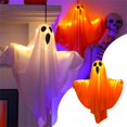 thumbnail image 2 of 19.6 Inch Halloween Hanging Ghosts, LED Light Up White Ghost for Halloween Decorations Outdoor Indoor Front Tree Yard Porch Glow in The Dark, Holiday Halloween Hanging Decorations, 2 of 8