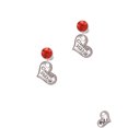 thumbnail image 2 of Delight Jewelry Silvertone Class of 2023 Heart Red Crystal Clip on Earrings, 2 of 5
