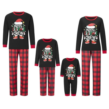 

Dewadbow Christmas Family Matching Pajama Sets Christmas Sleepwear Holiday PJS Sleepwear