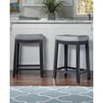 thumbnail image 2 of Linon Cessford 26" Backless Indoor Counter Stool, Black with Gray Faux Leather, Includes 1 Stool, 2 of 11