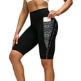 thumbnail image 2 of Inleife Womens High Waist Yoga Shorts Color Block Biker Shorts With Side Pockets Tummy Control Workout Leggings, 2 of 6