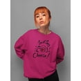 thumbnail image 2 of Just Say Cheese Camera Drawing Sweatshirt Women -Image by Shutterstock, Female Medium, 2 of 4