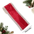 thumbnail image 3 of VAIFTILNO Christmas Velvet Wired Ribbon, 4" Embossed Merry Christmas Border Fabric Ribbon for Tree, Wreath, Gift Wrapping, Home Decor (More Colors), 3 of 7