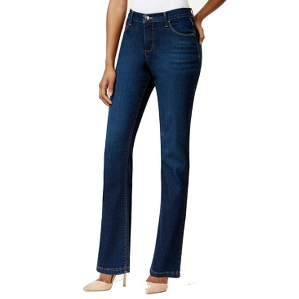 Lee - Womens Jeans Blue Petite High-Rise Straight-Leg Stretch $56 12P ...
