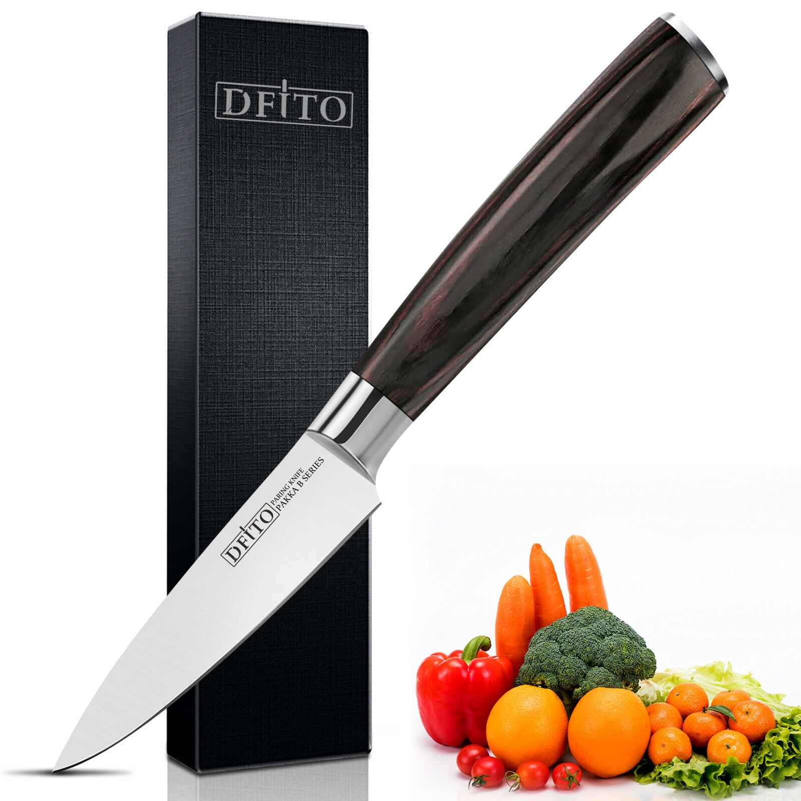 OAKSWARE Paring Knife, 4 inch Small Kitchen Knife Ultra Sharp German  Stainless Steel Fruit and Vegetable Cutting Chopping Knives - Full Tang  Ergonomic
