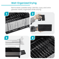 thumbnail image 2 of Home Zone Living Stainless Steel Dish Drying Rack with Side Racks and Drain Pipe, 2-Tier, 2 of 7