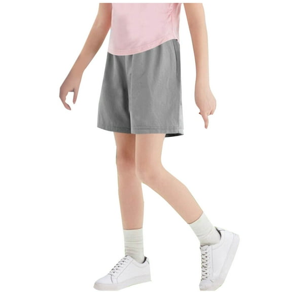 Boys Girls Bermuda Shorts Summer Casual Elastic Waist Knee Length Beach Short Workout Running Shorts for 5-16 Years