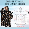 thumbnail image 4 of Oversized Wearable Blanket Hoodie,Halloween Ghosts Pumpkins and Spider Webs Sherpa Blanket Hoodie with Super Pockets,Super Warm Fuzzy Pullover for Women & Men, 4 of 6