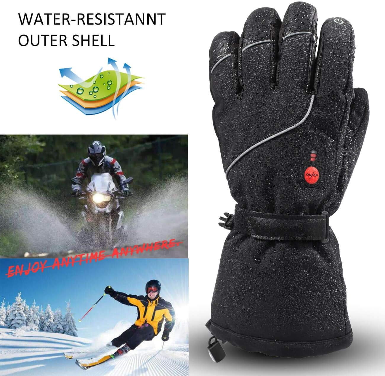 SAVIOR Heated Gloves for Men Rechargeable Waterproof Winter,Machine Washable Electric Heating Ski Glove for Hiking Motorcycling Camping Fishing Cold Weather Hand Warmers