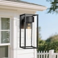 thumbnail image 2 of Outdoor Modern Wall Light, Exterior Wall Mount Lights, Outdoor Lighting Fixture, Porch Sconce Light with Seeded Glass, Lantern Lamp for Patio, Entryway,Garage (Black, 13"H), 2 of 5