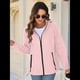 thumbnail image 4 of Chaqueta Impermeable para Mujer, Cortavientos, Impermeable, con Capucha, Plegable y Bolsillos. Rosa XXL, 4 of 9