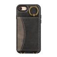 thumbnail image 6 of for iPhone 7 / iPhone 8 / iPhone SE 2022 & 2020 Wallet Case with Card Slots, Hand Wrist Strap Rotate Ring Design, Finger Grip Ring PU Leather Magnetic Button Shockproof Purse Phone Cover, Black, 6 of 7
