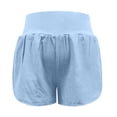 thumbnail image 3 of Y-Sunset Biker Shorts Women Quick Dry 2 in 1 Running High-Split Athletic High Waist Short Pant with Pocket Tennis Golf Skirt(Blue/L), 3 of 8