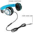 thumbnail image 5 of Headphones,BEINSOUND HW50C Stereo Folding Headsets Strong Low Bass Headphones with Microphone for iPhone, All Android Smartphones, PC, Laptop, Mp3 mp4, Tablet Macbook Earphones (Black&Blue), 5 of 6
