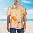 thumbnail image 2 of Fuzoiu Scandinavian Style Hygge Print Hawaiian Shirt for Men, Summer Beach Casual Short Sleeve Button Down Shirts, Men’s Beach Summer Shirts with Pocket,3X-Large, 2 of 7