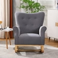 thumbnail image 3 of YesFashion Modern Rocking Chair, Upholstered Accent Chair for Nursery, Playroom, Bedroom Living Room, Small Contemporary Rocker, Kids Cushioned Relaxing Arm Chair, 3 of 9