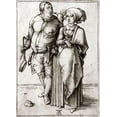 thumbnail image 2 of Durer, Albrecht 14x18 Gold Ornate Wood Framed with Double Matting Museum Art Print Titled - A Cook and His Wife, 2 of 4