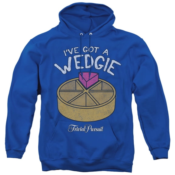 Trivial Pursuit Wedgie Adult Pullover Hoodie Sweatshirt Royal Blue