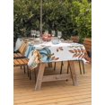 thumbnail image 2 of Outdoor Tablecloth with Umbrella Hole and Zipper, Orange Blue Fall Rectangle Table Cloth 60x120 Inch Waterproof Tablecloth, Thanksgiving Botanical Pumpkins Picnic Table Cover for Patio Camping, 2 of 7