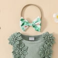 thumbnail image 5 of HCNTES Toddler Baby Girl Clothes: Soft Fabric Infant Outfits Short Sleeve Romper & Shorts 3PCS Outfits Set Cute Spring Summer Home Outing(Z01-Green,12-18 Months), 5 of 5