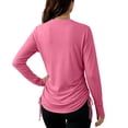 thumbnail image 5 of Hilenly Rash Guard for Women Long Sleeve UPF 50+ Swim Shirts Side Drawstring SPF UV Shirts with Thumb Hole Sun Protection Clothing, 5 of 9