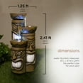 thumbnail image 4 of Alpine Corporation GIL838 Outdoor Floor 3-Tiered Soothing Polynesian Tiki Head Bowl Waterfall Fountain, 29", Brown, 4 of 11