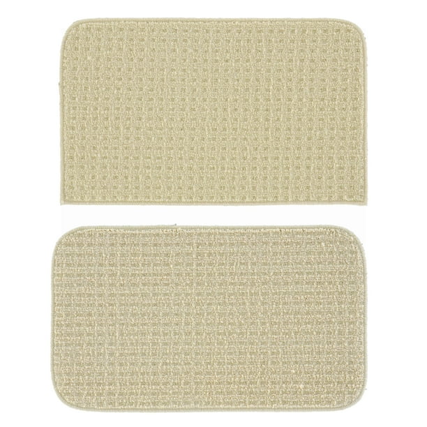 Garland Rugs Herald Square Modern Solid Print OffWhite Kitchen Mats, 18 in x 28 in, 2 Pieces