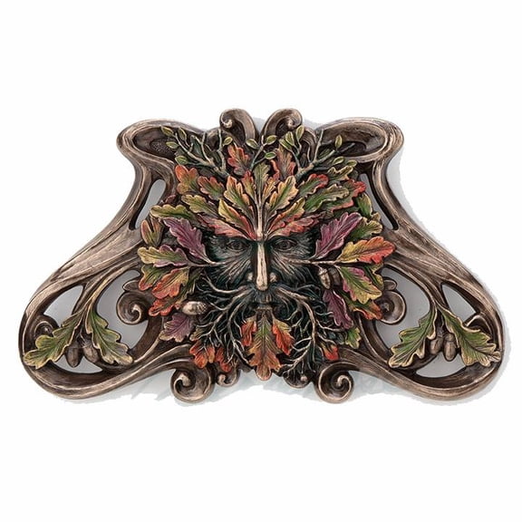 Green Man Autumn Maple Wall Plaque Myth & Legend. Sculpture