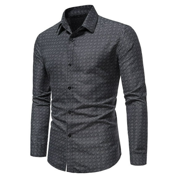 qolati Men's Dress Shirts Elegant Long Sleeve Buttons Down Henleys Blouse Classic Fit Business Formal Luxury Shirts