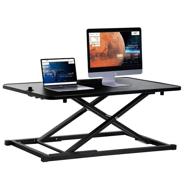 Simple Best Desktop Standing Desk For Laptop with Wall Mounted Monitor