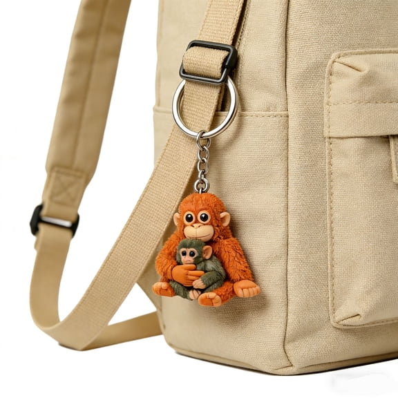 Cute Cartoon Keychain - Kawaii Monkey Punch Key Chain for Backpacks & Car Charms