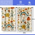 thumbnail image 3 of Boho Mushroom Kitchen Curtains - Retro Rustic 70s Hippie Fantasy Bohemian Floral Modern Colorful Short Small Cafe Tier Curtains Decor Rod Pocket Window Drapes 36 Inch Length 2 Panels 27.5"x36", 3 of 5