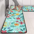 thumbnail image 2 of Kitchen Rugs Sets Of 2,Pioneer Flower Floral Print Pattern Anti Fatigue Kitchen Mat Rugs Non Slip Washable,Decorative Kitchen Floor Mats for Kitchen,Sink,Laundry,17"x47"+17"x47", 2 of 5